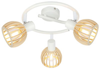 ATARRI LAMPA SUFITOWA SPIRALA 3X25W E14 BIAŁY+DREWNO Candellux 98-68125