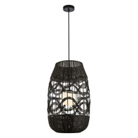 Lampa wisząca ARONA BLACK fi 40cm z ratanu Milagro ML0355