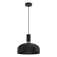 Lampa wisząca MALMO BLACK/WOOD 1xE27 MIlagro MLP8381